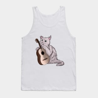 Cat with Guitar Tank Top